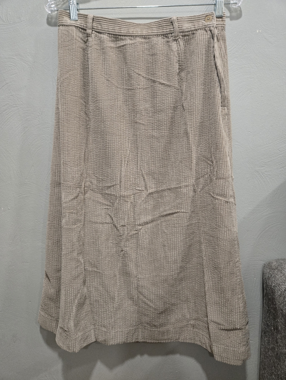 Nordstrom• Beige Corduroy Y2k Cotton Midi Skirt. Sz Petite M
